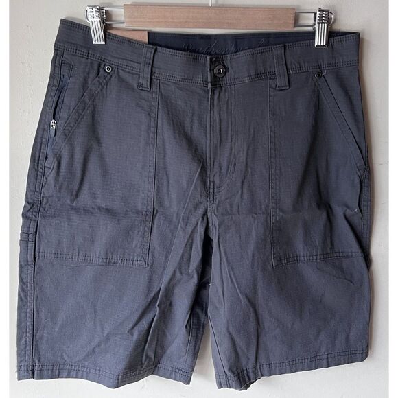 Men's Weatherproof Utility Trail Shorts Stretch Flex Waistband Forged Iron‎ 32 - Picture 1 of 4